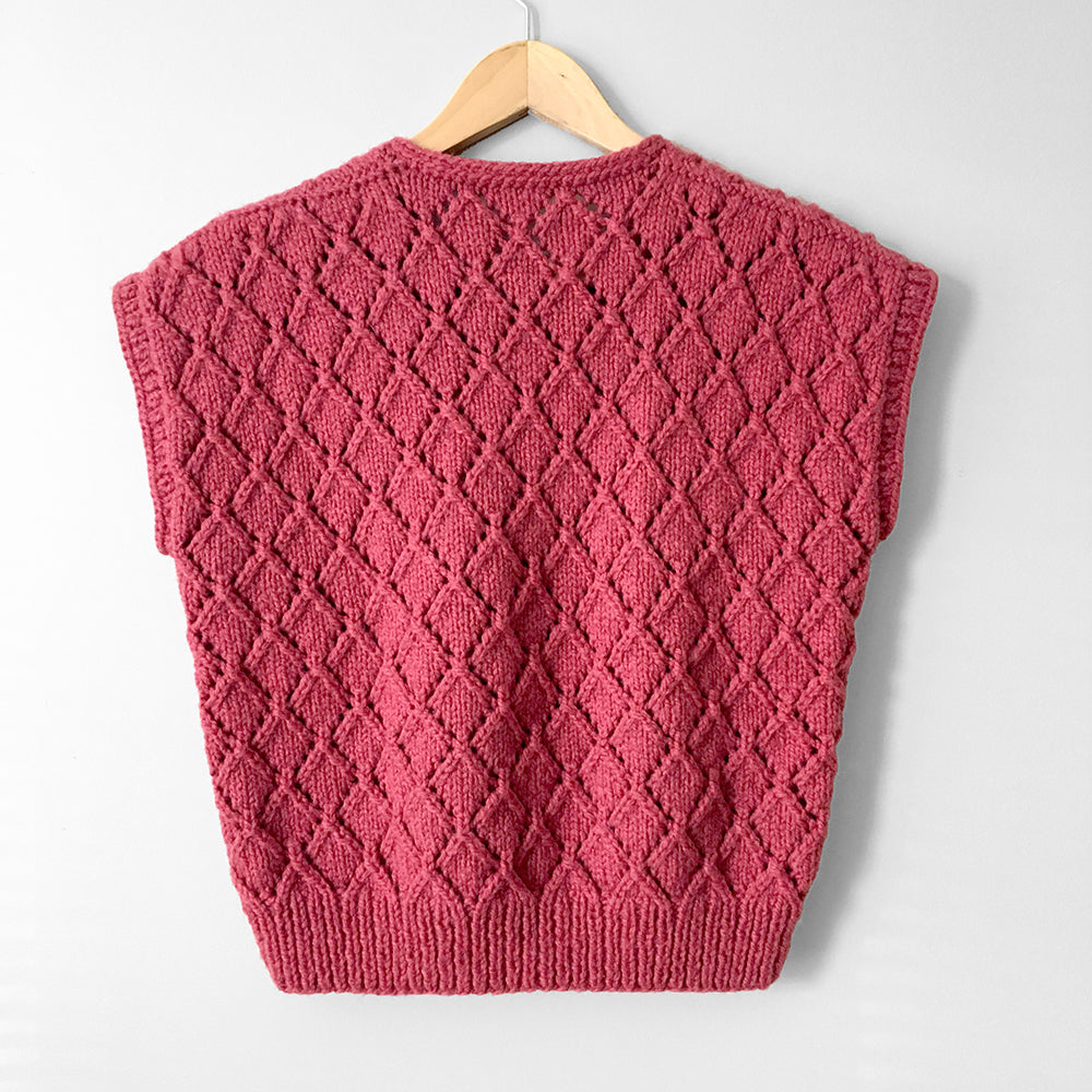 Hand-Knit Rose Textured Knit Sweater Top