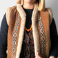 1970s Faux-Fur Lined Brown Velour Ribbon Vest