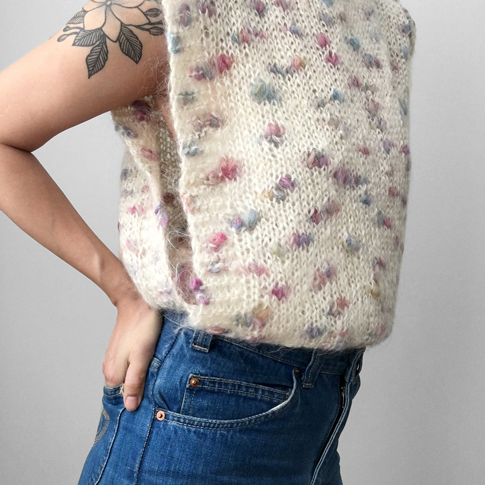 1970s - 1980s Handmade Confetti Knit Pullover Vest