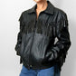 1970s Black Fringe Leather Biker Jacket