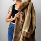 1970s Fur and Leather Belted Coat