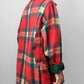 1970s Red Wool Plaid Wide-Lapel Button-Up Jacket
