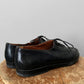 1990s Arnold Churgin Black Leather Scroll-Detail Lace-Up Flat Shoe Shoes