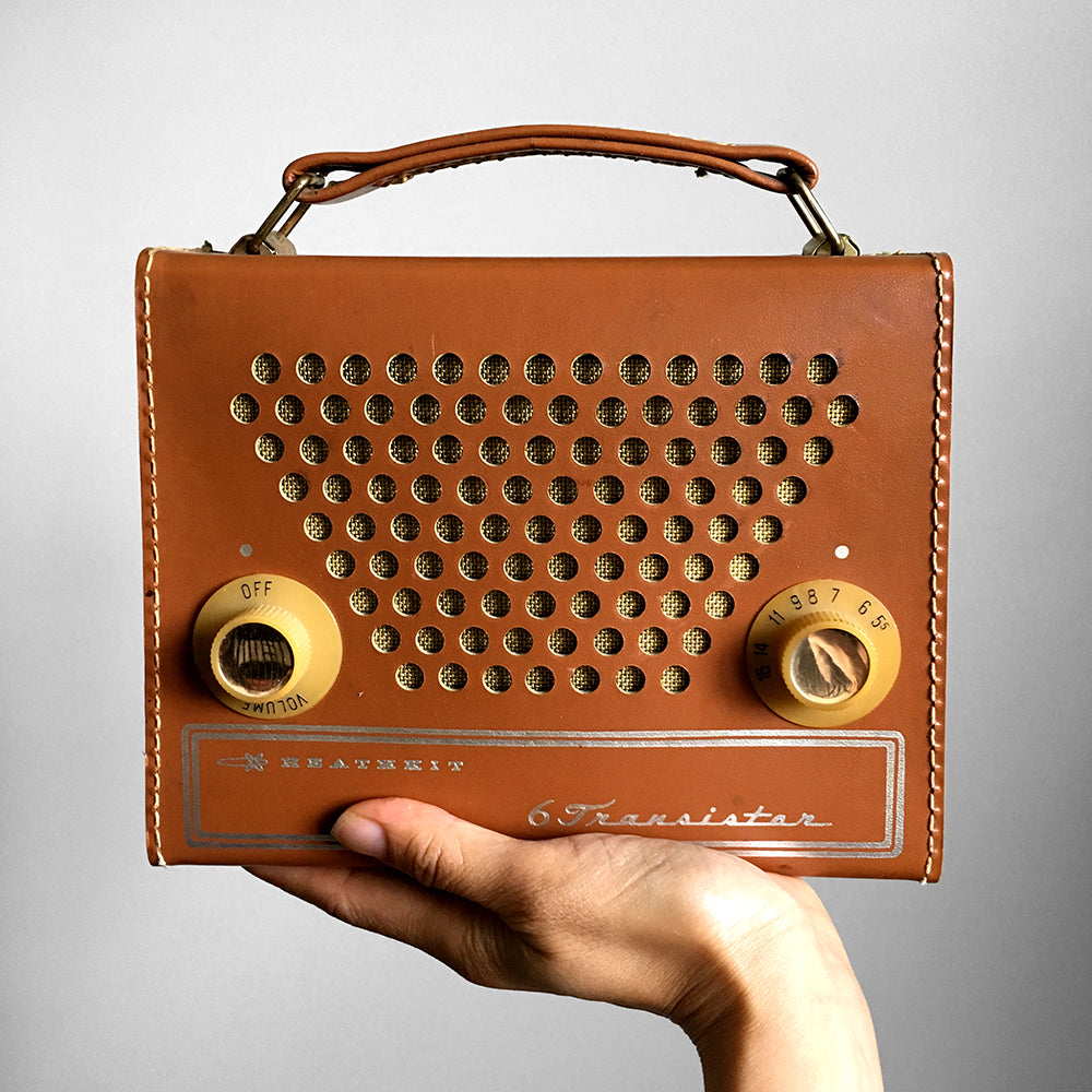 1960s Leather-Cased Healthkit Gr-151a Portable Transistor Radio