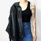 1970s Black Fringe Leather Biker Jacket