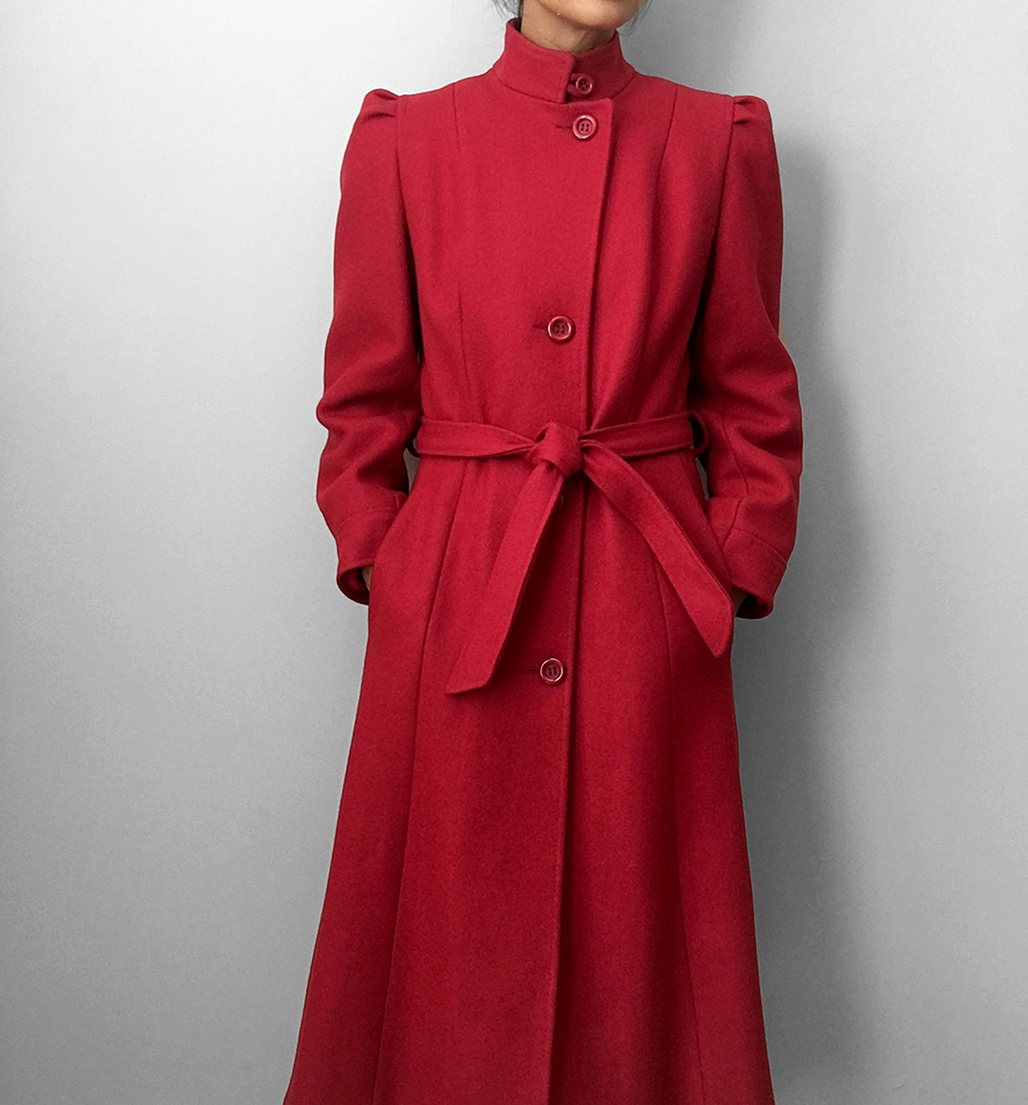 1970s Red Made in Canada Belted Coat