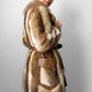 1970s Fur and Leather Belted Coat