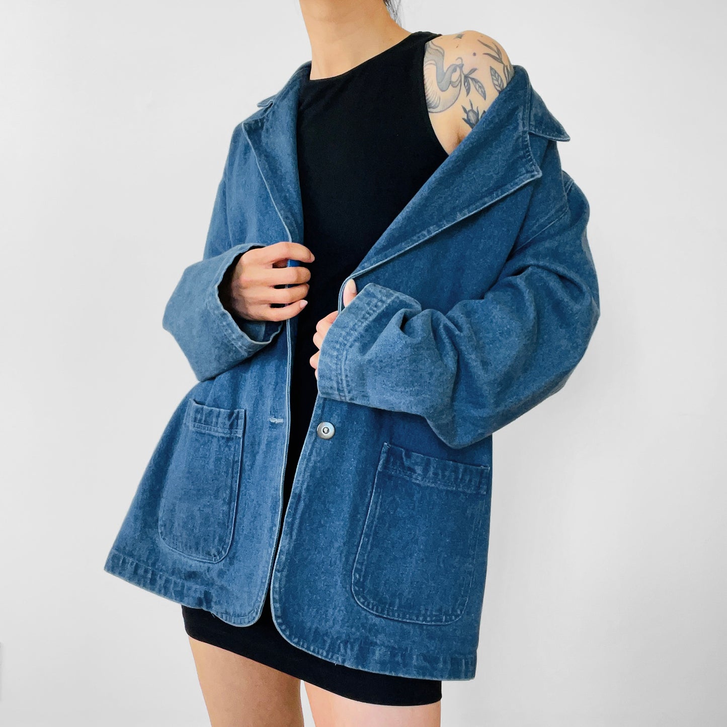 1980s Soft Blue Denim Jean Blazer