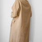 1950s-1960s Made in England Tan Camel Wool Leather Button Shift Coat - Sz. S