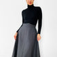 1940s High-Waisted Grey A-line Uniform Skirt
