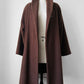 1980s - 1990s Milk Chocolate Brown Soft Alpaca Wool A-Line Dress Coat - S/M/L