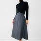 1940s High-Waisted Grey A-line Uniform Skirt