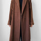 1980s - 1990s Milk Chocolate Brown Soft Alpaca Wool A-Line Dress Coat - S/M/L
