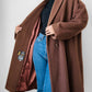 1980s - 1990s Milk Chocolate Brown Soft Alpaca Wool A-Line Dress Coat - S/M/L