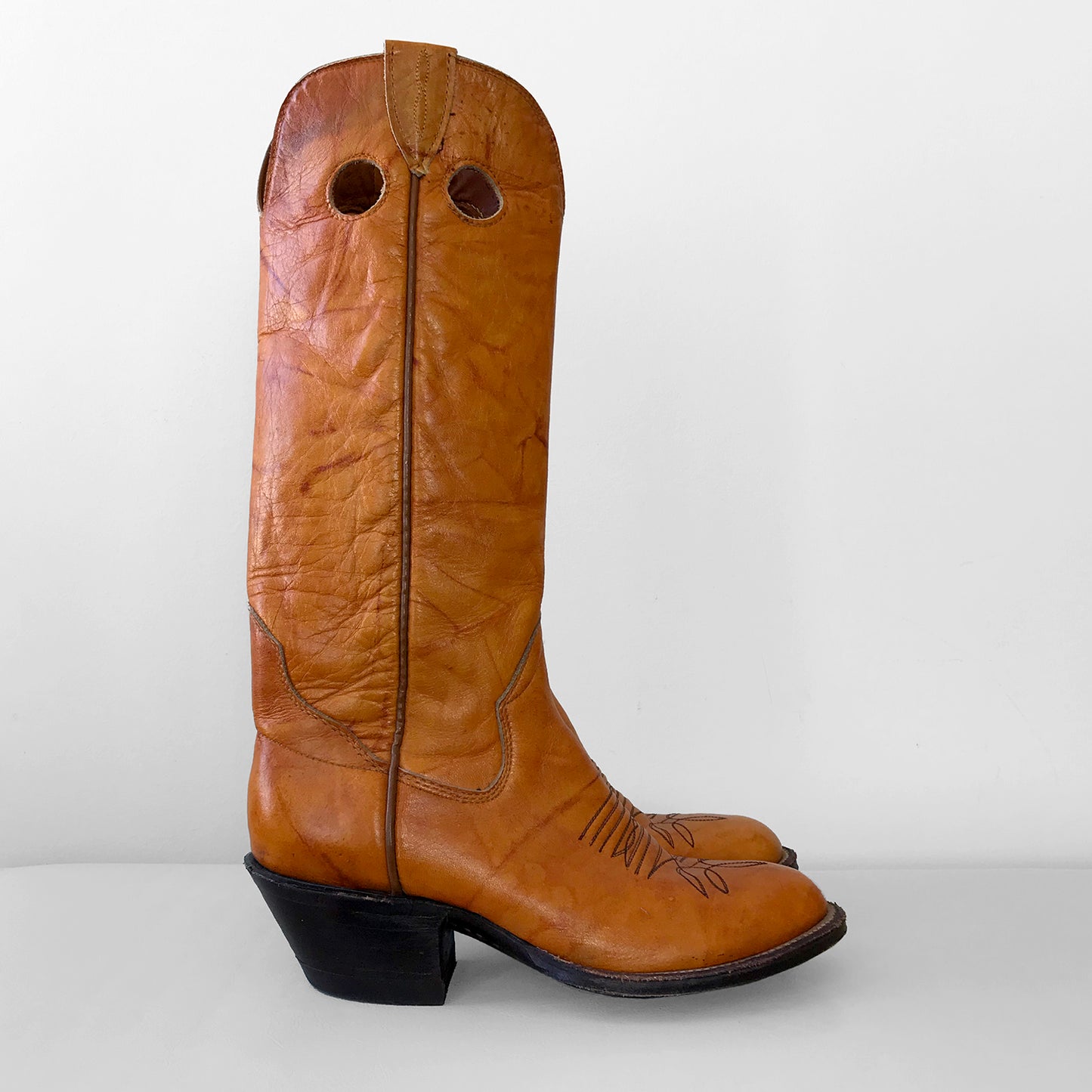 1970s Amber Knee-High South Western Leather Boots