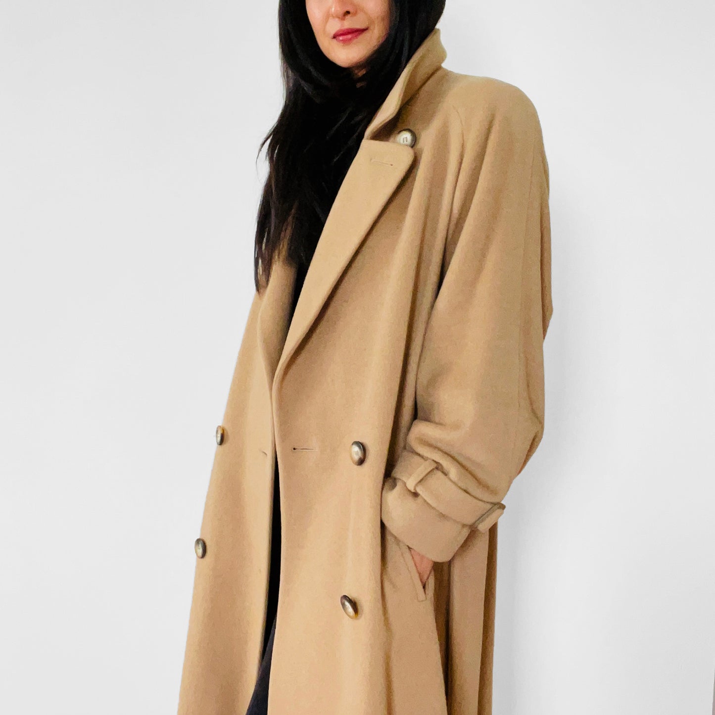 1980s Tan Camel Wool Belted Coat