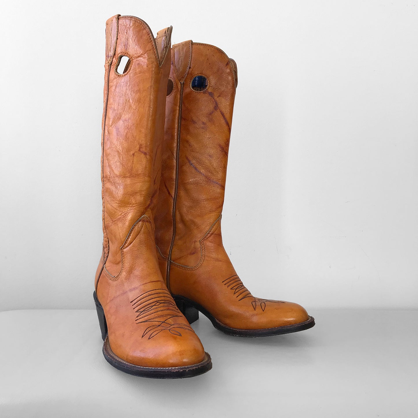 1970s Amber Knee-High South Western Leather Boots