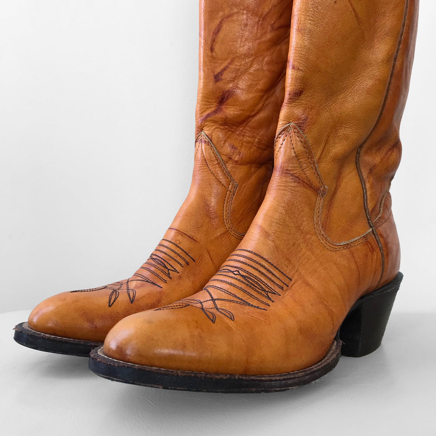 1970s Amber Knee-High South Western Leather Boots