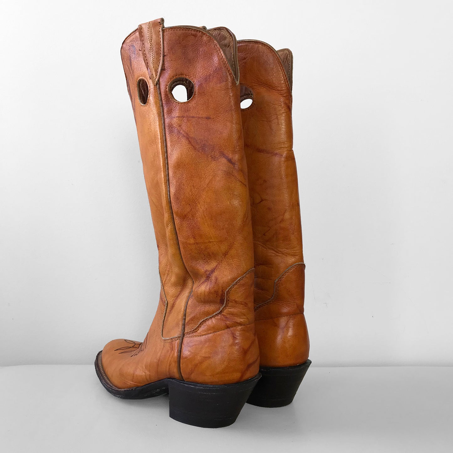 1970s Amber Knee-High South Western Leather Boots