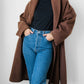 1980s - 1990s Milk Chocolate Brown Soft Alpaca Wool A-Line Dress Coat - S/M/L