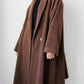 1980s - 1990s Milk Chocolate Brown Soft Alpaca Wool A-Line Dress Coat - S/M/L