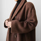 1980s - 1990s Milk Chocolate Brown Soft Alpaca Wool A-Line Dress Coat - S/M/L