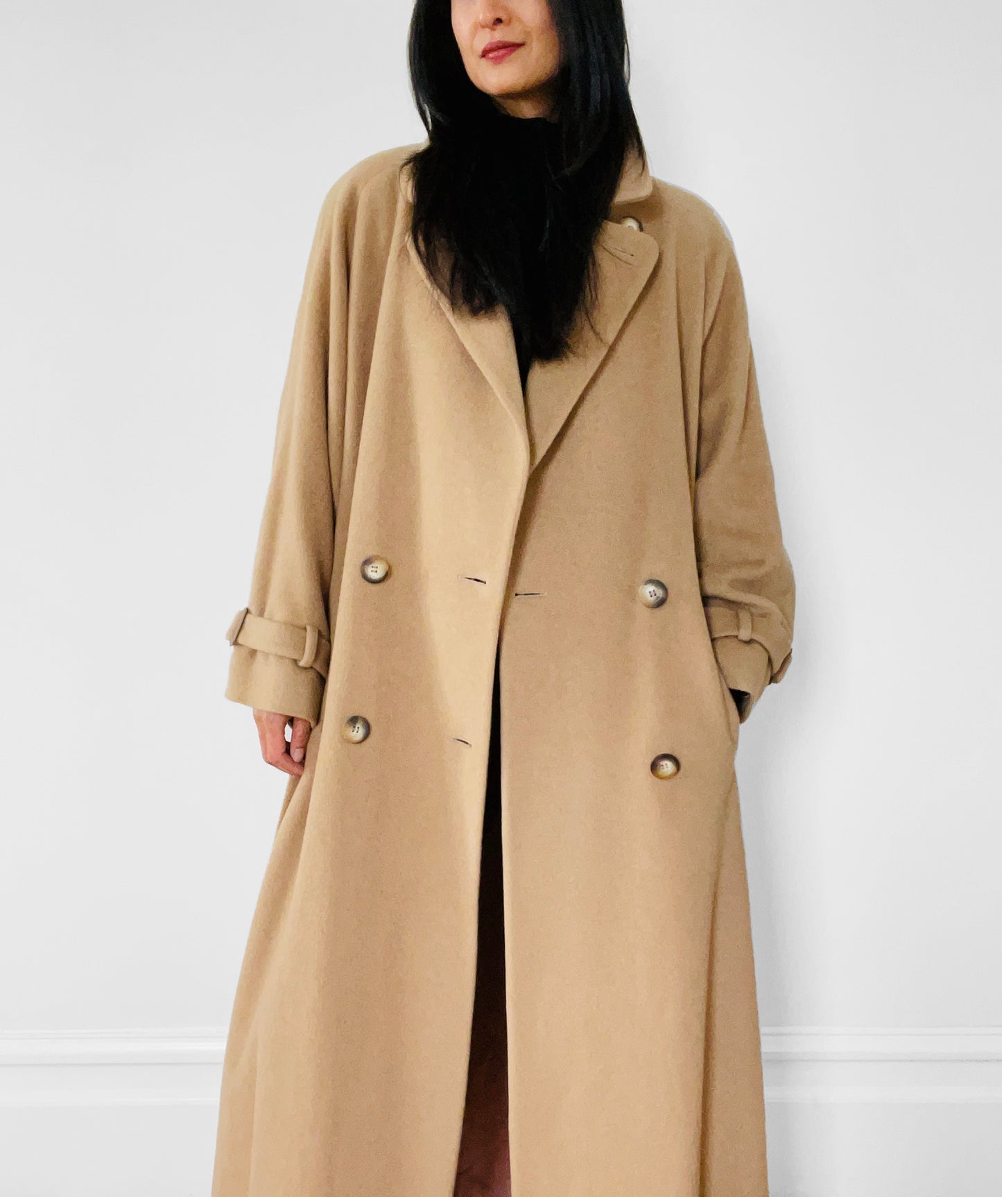 1980s Tan Camel Wool Belted Coat