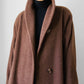 1980s - 1990s Milk Chocolate Brown Soft Alpaca Wool A-Line Dress Coat - S/M/L
