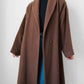 1980s - 1990s Milk Chocolate Brown Soft Alpaca Wool A-Line Dress Coat - S/M/L