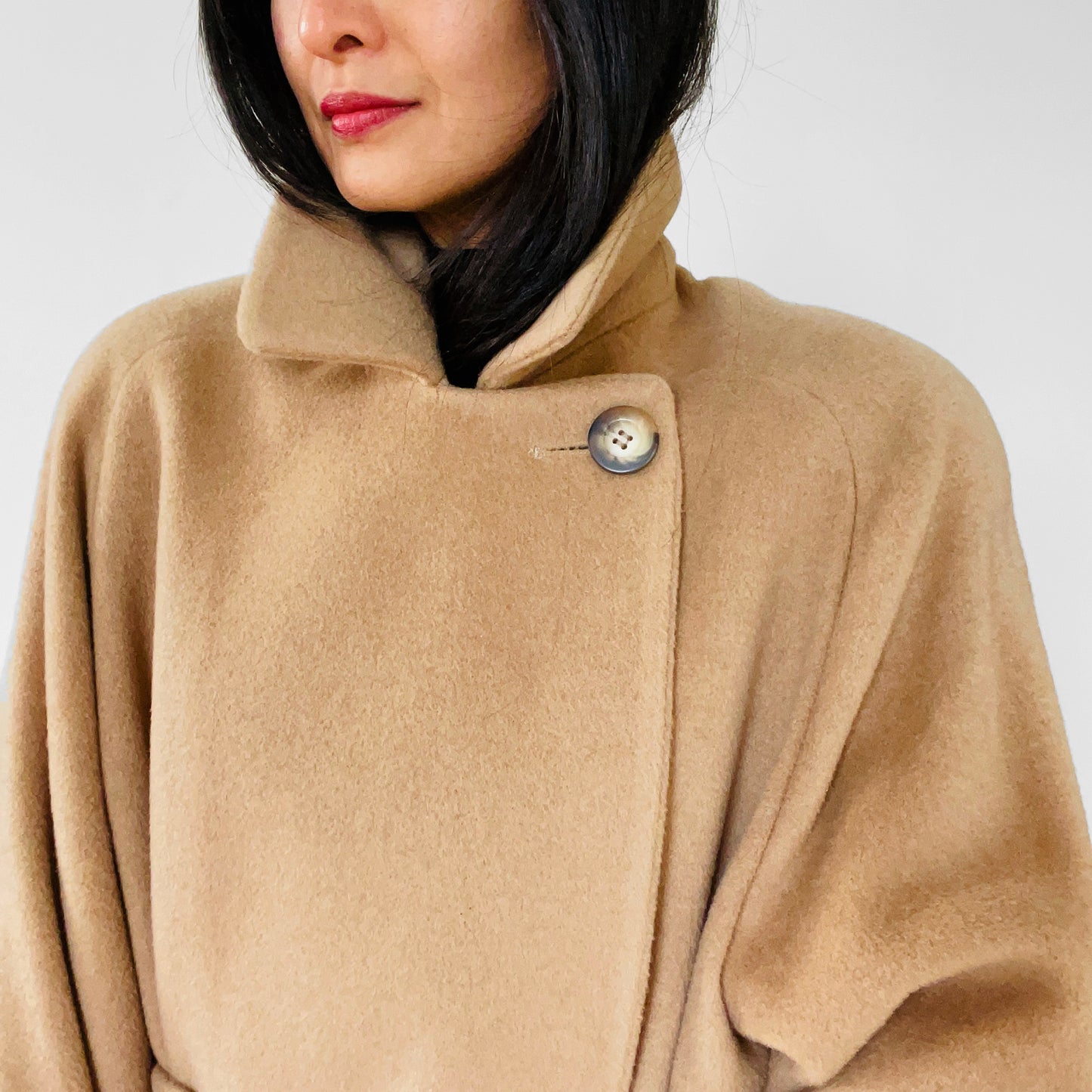 1980s Tan Camel Wool Belted Coat