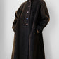 1940s Dark Brown Long Heavy Wool A-Line Dress Coat - S/M