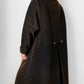 1940s Dark Brown Long Heavy Wool A-Line Dress Coat - S/M