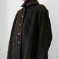 1940s Dark Brown Long Heavy Wool A-Line Dress Coat - S/M