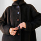 1940s Dark Brown Long Heavy Wool A-Line Dress Coat - S/M