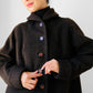 1940s Dark Brown Long Heavy Wool A-Line Dress Coat - S/M