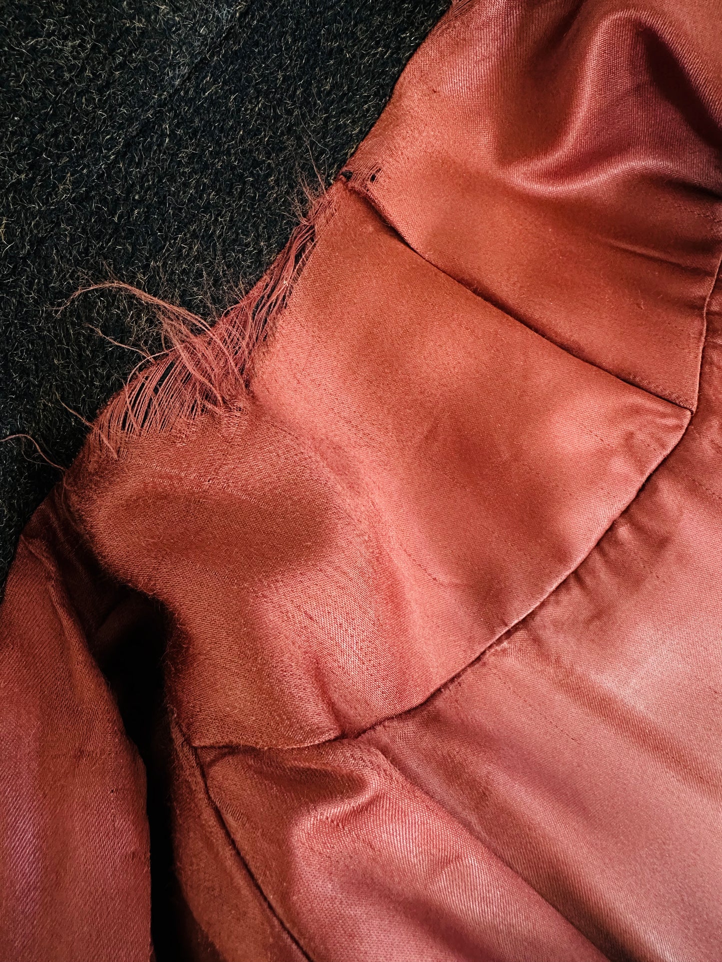 1940s Dark Brown Long Heavy Wool A-Line Dress Coat - S/M