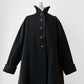 1940s Dark Brown Long Heavy Wool A-Line Dress Coat - S/M