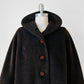 1940s Dark Brown Long Heavy Wool A-Line Dress Coat - S/M