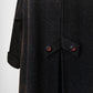 1940s Dark Brown Long Heavy Wool A-Line Dress Coat - S/M