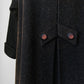 1940s Dark Brown Long Heavy Wool A-Line Dress Coat - S/M