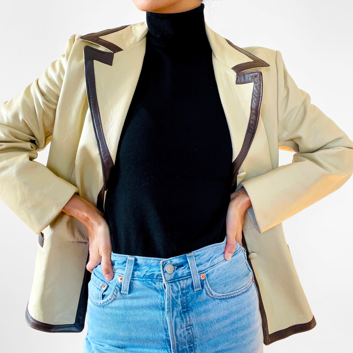 1990s Trimmed Buttery-Soft Leather Jacket