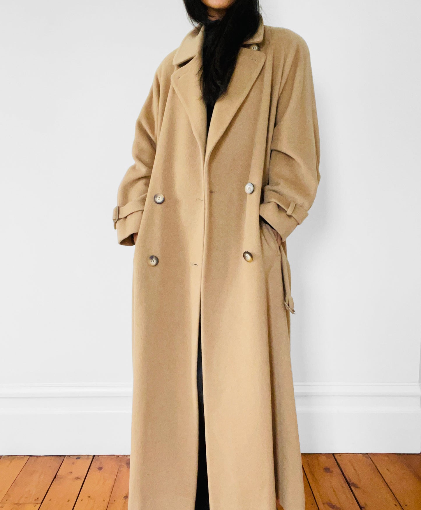 1980s Tan Camel Wool Belted Coat