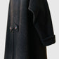 1940s Dark Brown Long Heavy Wool A-Line Dress Coat - S/M
