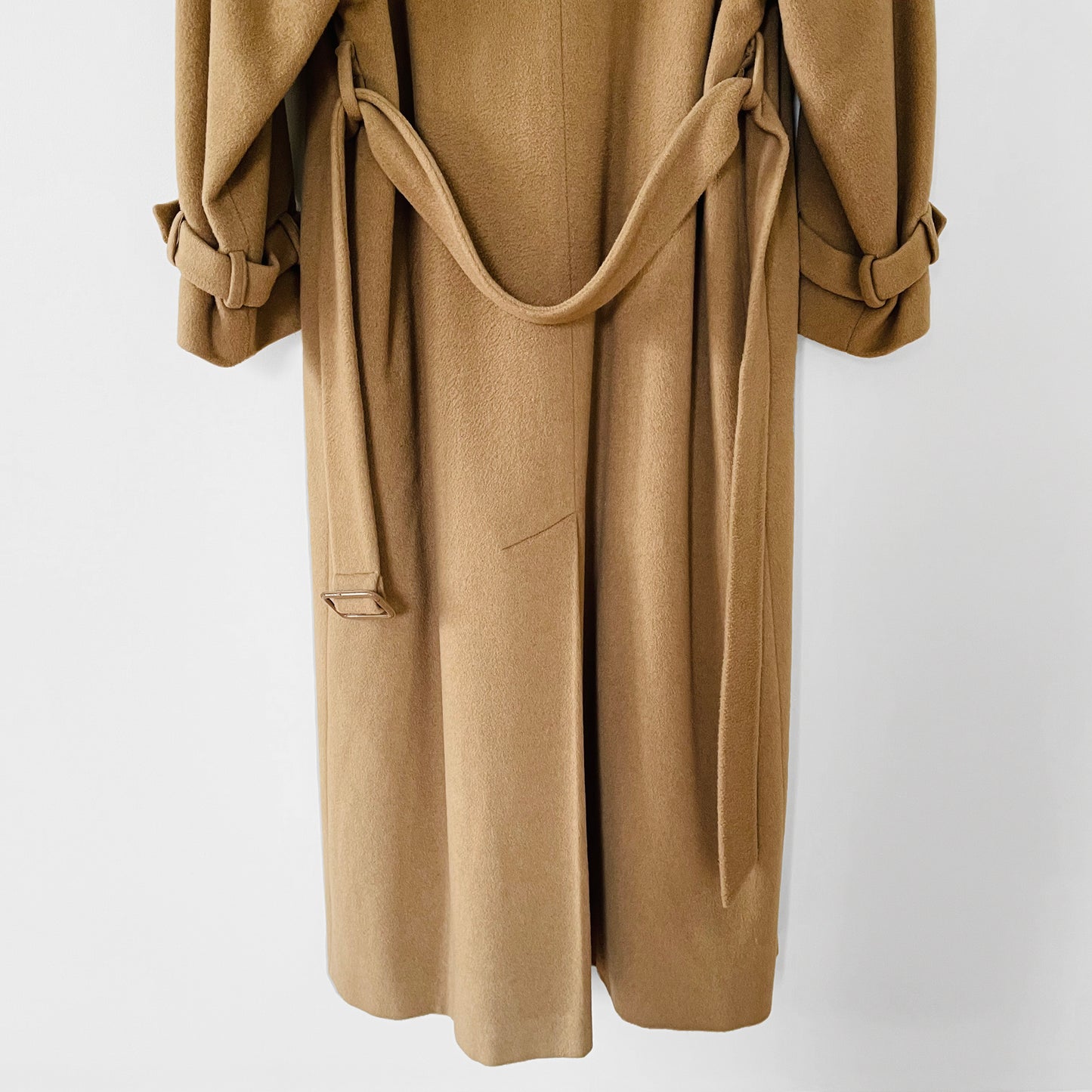 1980s Tan Camel Wool Belted Coat