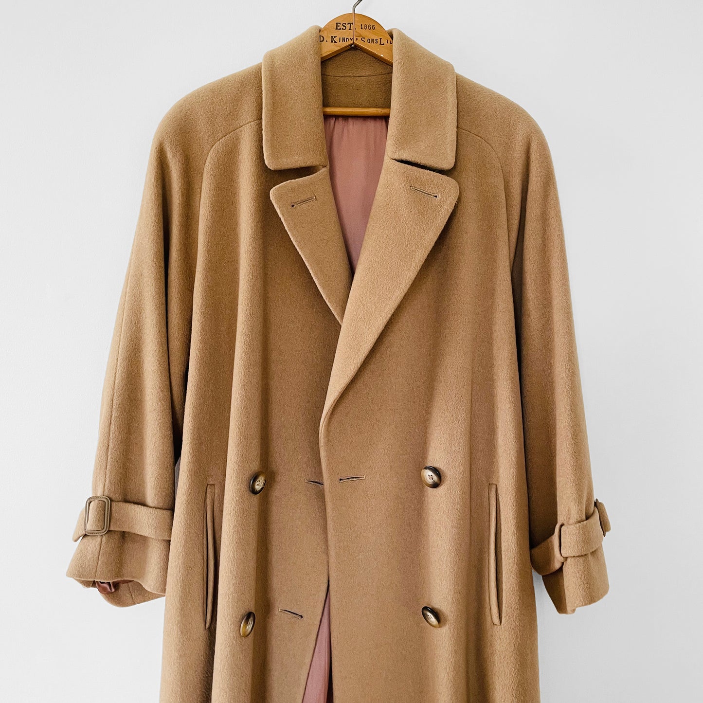 1980s Tan Camel Wool Belted Coat