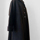 1940s Dark Brown Long Heavy Wool A-Line Dress Coat - S/M