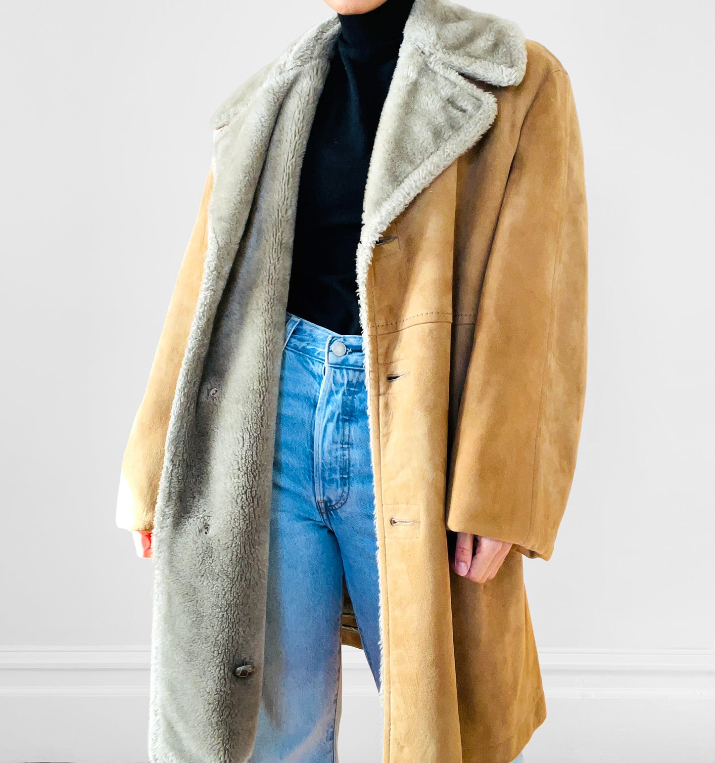 1970s Mighty Mac Made in the USA Faux-Fur and Leather Coat