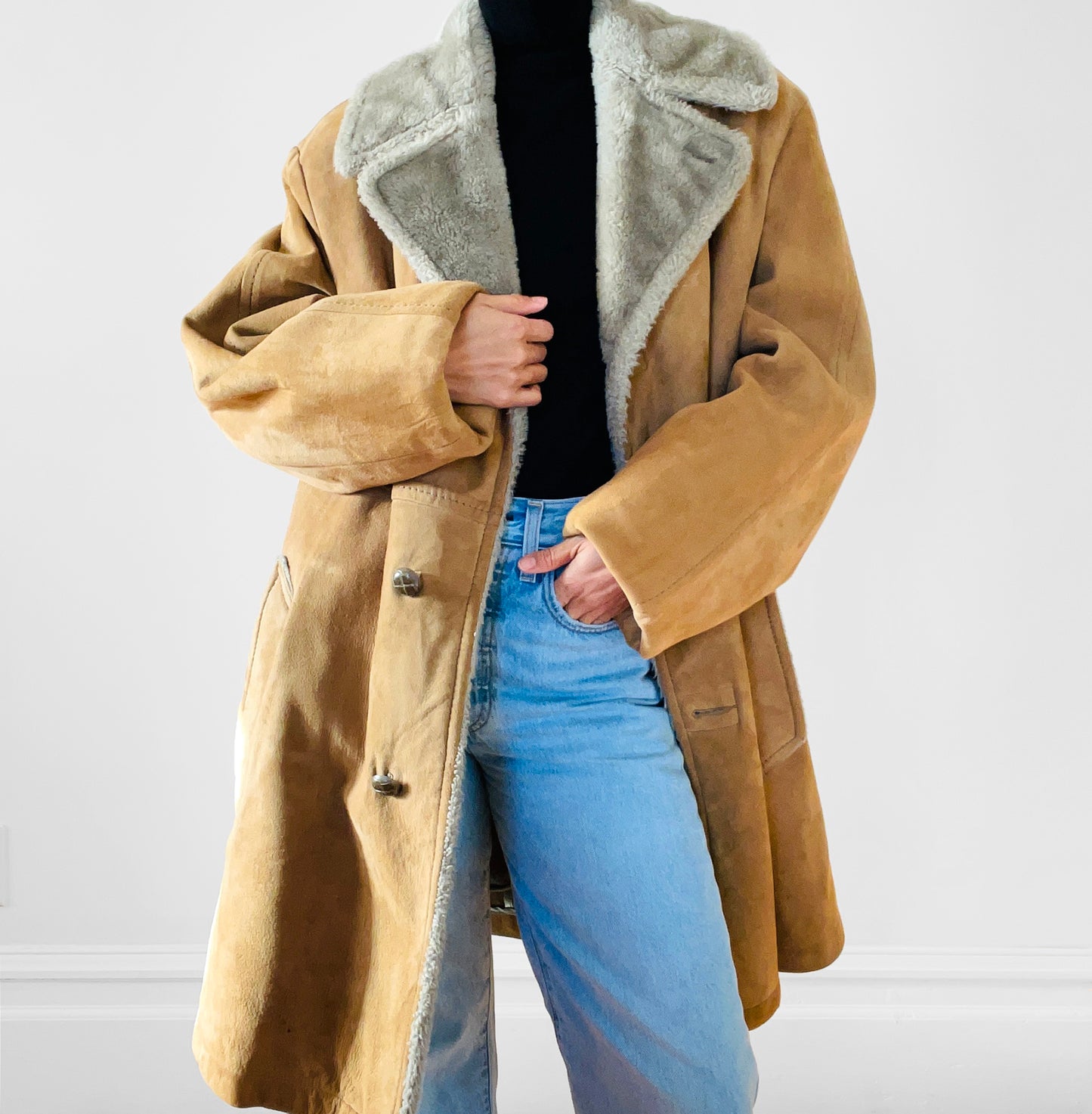 1970s Mighty Mac Made in the USA Faux-Fur and Leather Coat