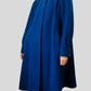1960s Indigo Blue Made in Canada Heavy Wool Pleated Shoulder A-Line Dress Coat - Sz. S