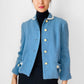 1960s Powder Blue Wool Short-Waisted Lined Jacket - XS/S